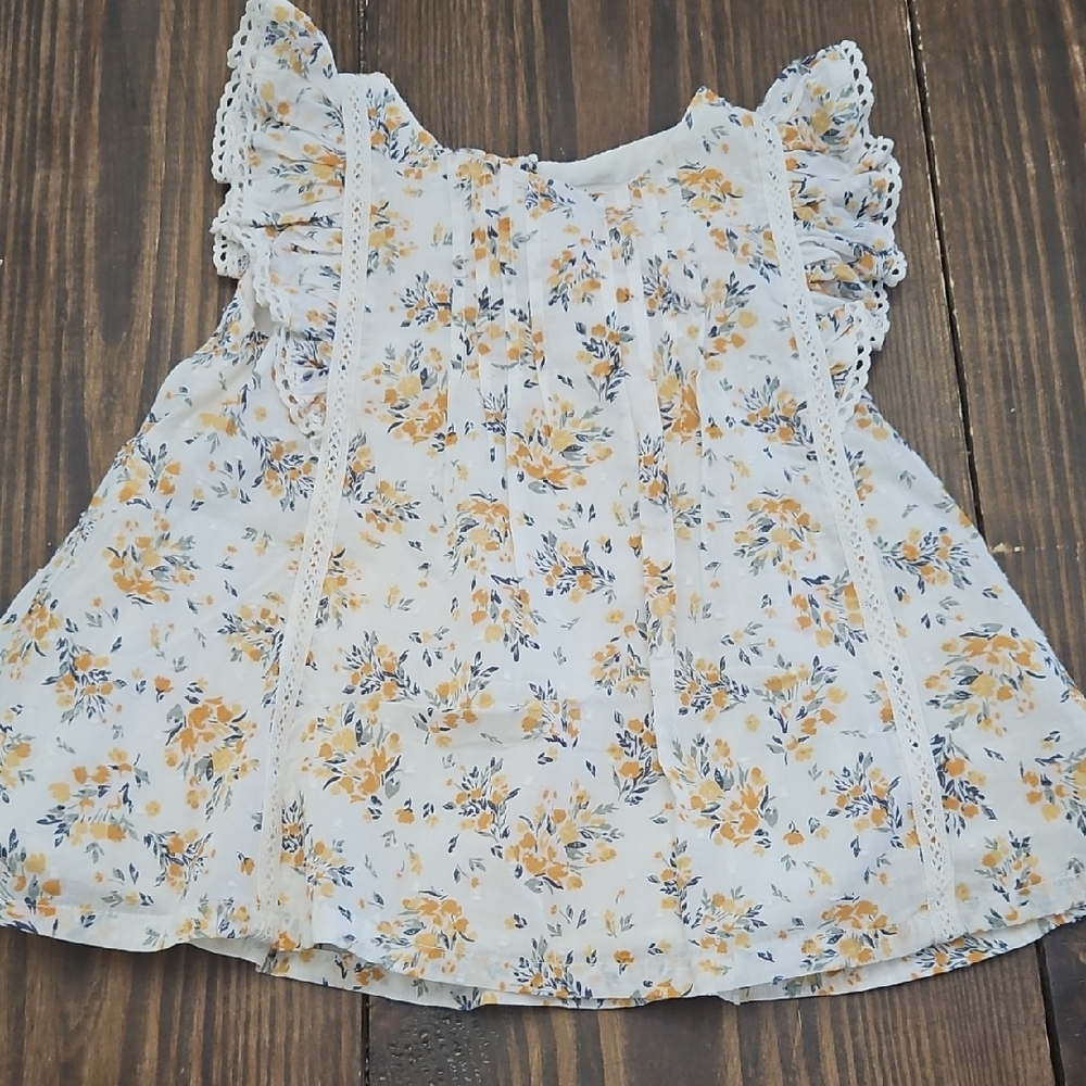 Joie Ruffle Sleeve Floral Toddler Dress Size 24 Months NWOT